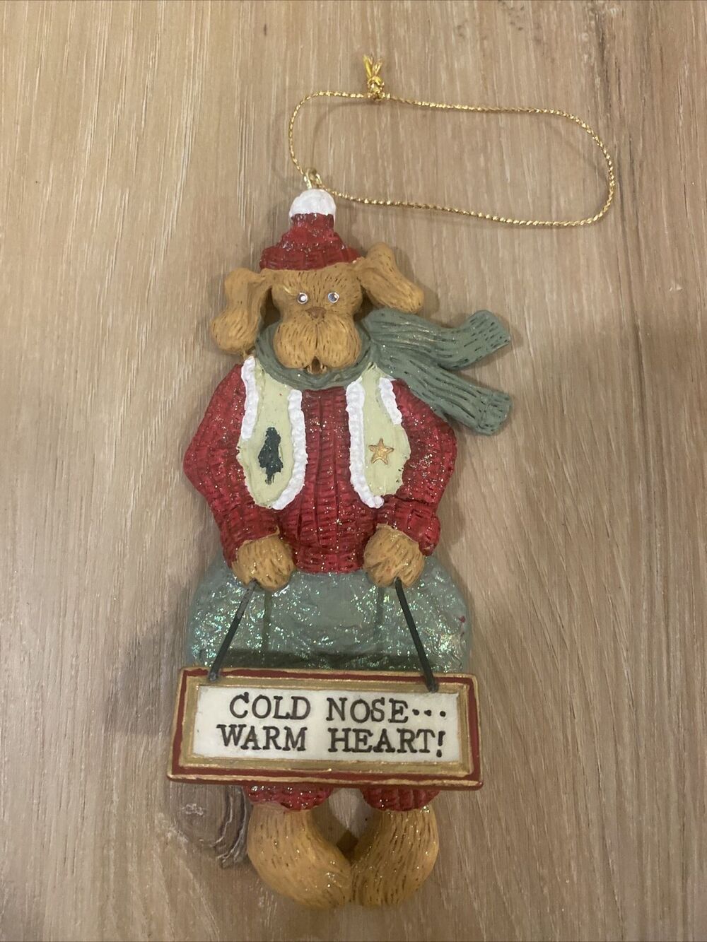 Kurt Adler Cold Nose Warm Heart Bear Ornament